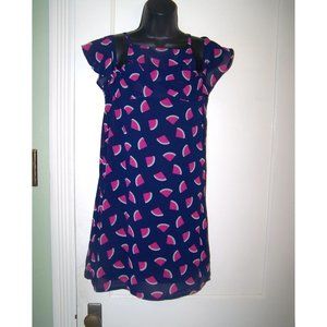 Francesca's Blue Rain Dress Watermelon Mini XS Cold Shoulder